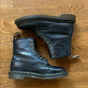 Vegan Dr. Martens Black Leather Lace-Up Boots